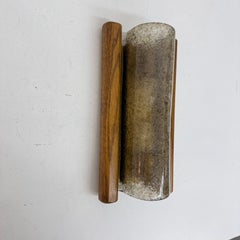 Fisher-Wandleuchte aus Glas im Mid-Century-Stil mit Details aus Massivholz, 1970er Jahre
