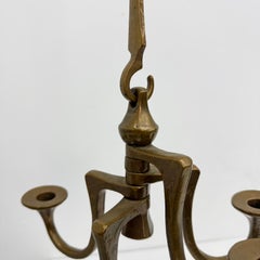 Brutalist bronze hanging chandelier by Michael Harjes , 1970s
