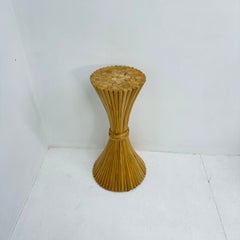 Vintage Sheaf of Wheat pedestal plant stand by McGuire , 1970s
