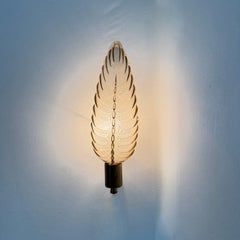 Art Deco Brass and Glass Sconces by Ezan , France , 1940s