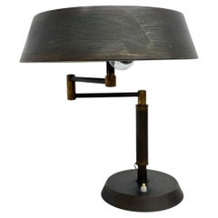 Mid-Century Italian Brass Table Desk Lamp with Pantograph Arm , 1940s