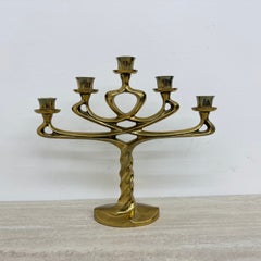 Mid- century Large Brutalist solid Bronze Candleholder, 1970s