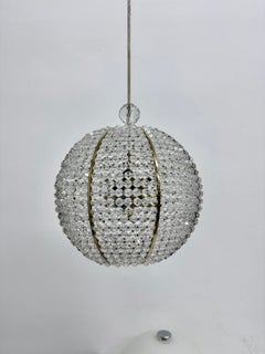 Brass & Acrylic ball hanging lamp pendant by Emil Stejnar , 1950’s