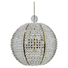 Brass & Acrylic ball hanging lamp pendant by Emil Stejnar , 1950’s