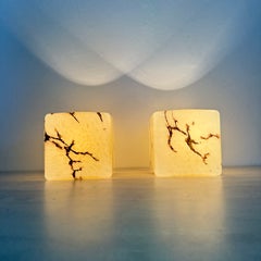 Pair of Peil & Putzler cube table lamps , 1970s