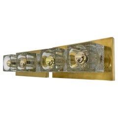 Pair of Peil & Putzler ice cube glass wall lamp , 1970s