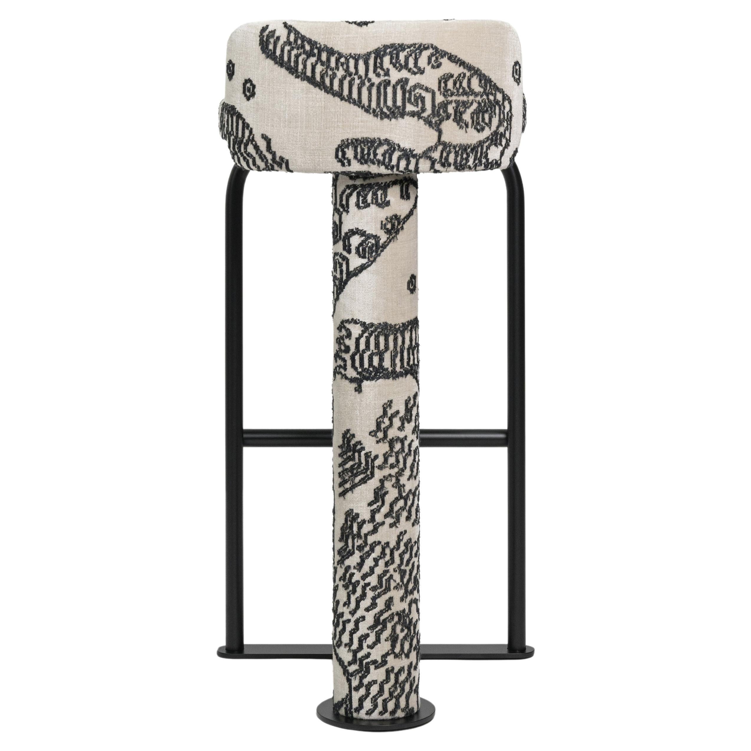 Bar stool Fox in fabric Dedar Tiger Mountain 001 For Sale