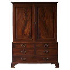 George III Mahogany Linen Press
