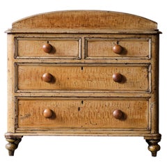 Antique Pine Chest Of Drawers In Original Paint