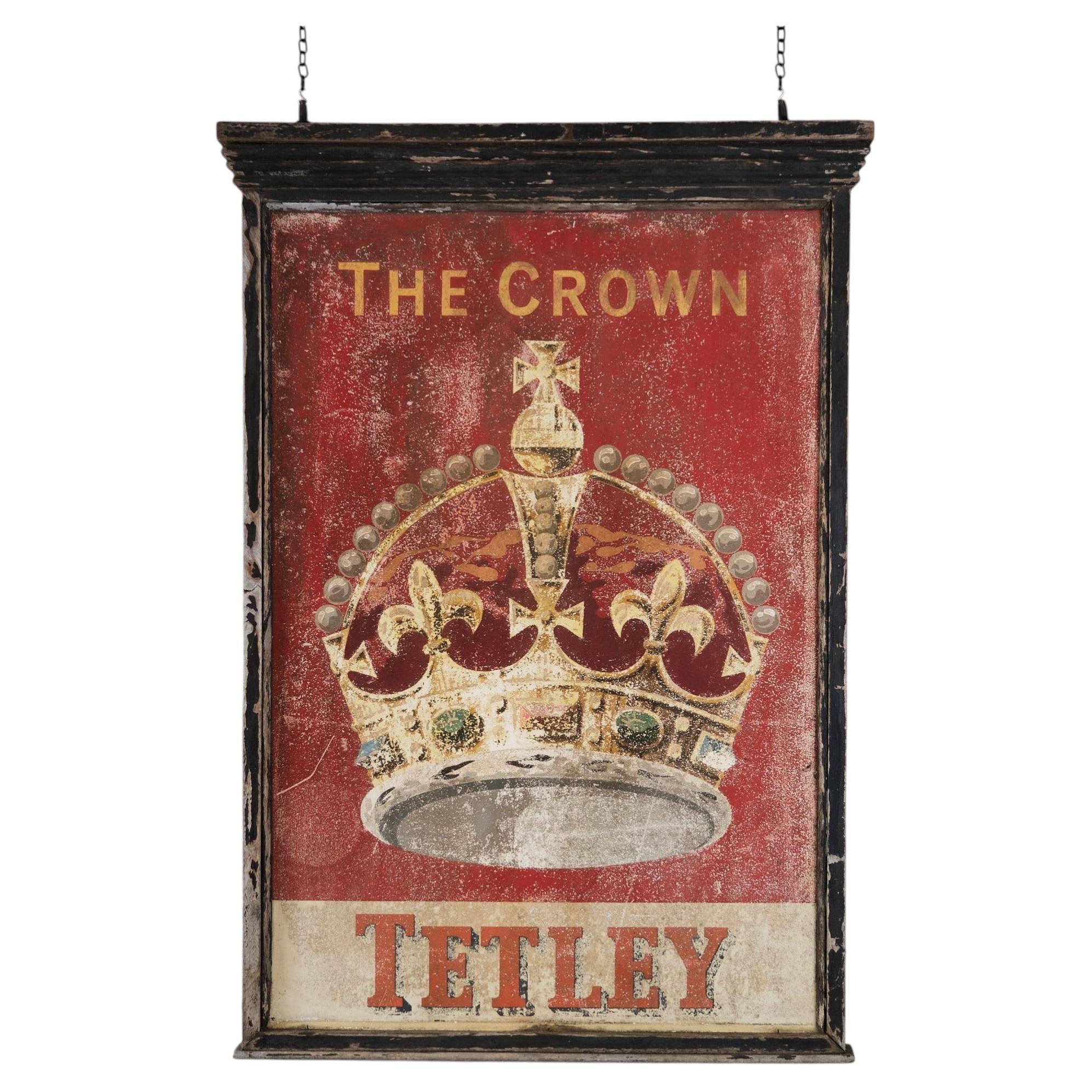 Large Vintage Double Side Tetley Pub Sign