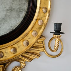 Konvexspiegel aus der Regency-Zeit mit Vergoldung, um 1820