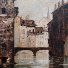 Peinture à l'huile sur toile française du XIXe siècle