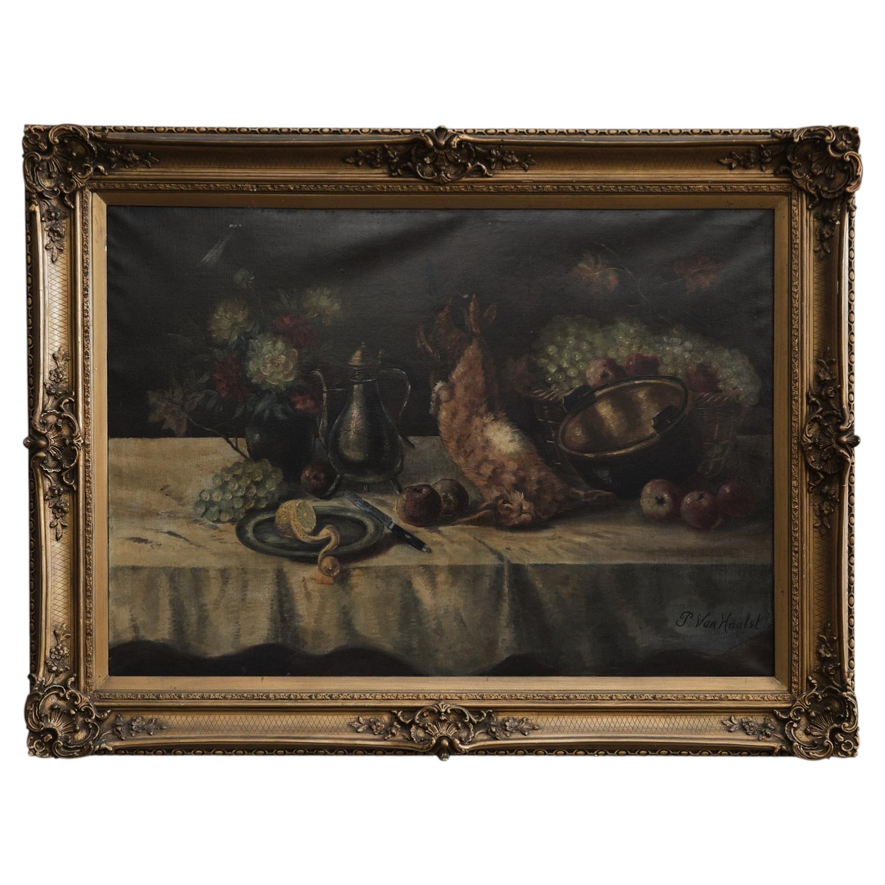 Large 19th century Dutch Still Life Dead Game painting For Sale