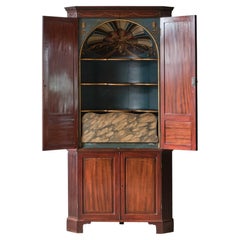 George III Barrel Back Corner Cupboard with Original Paint
