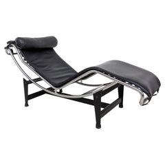 Leather LC4 Chaise Lounge by Le Corbusier for Alivar  1980s