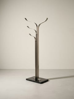 Garderobe aus gebürstetem Stahl und Marmor von Acerbis International, 70er Jahre