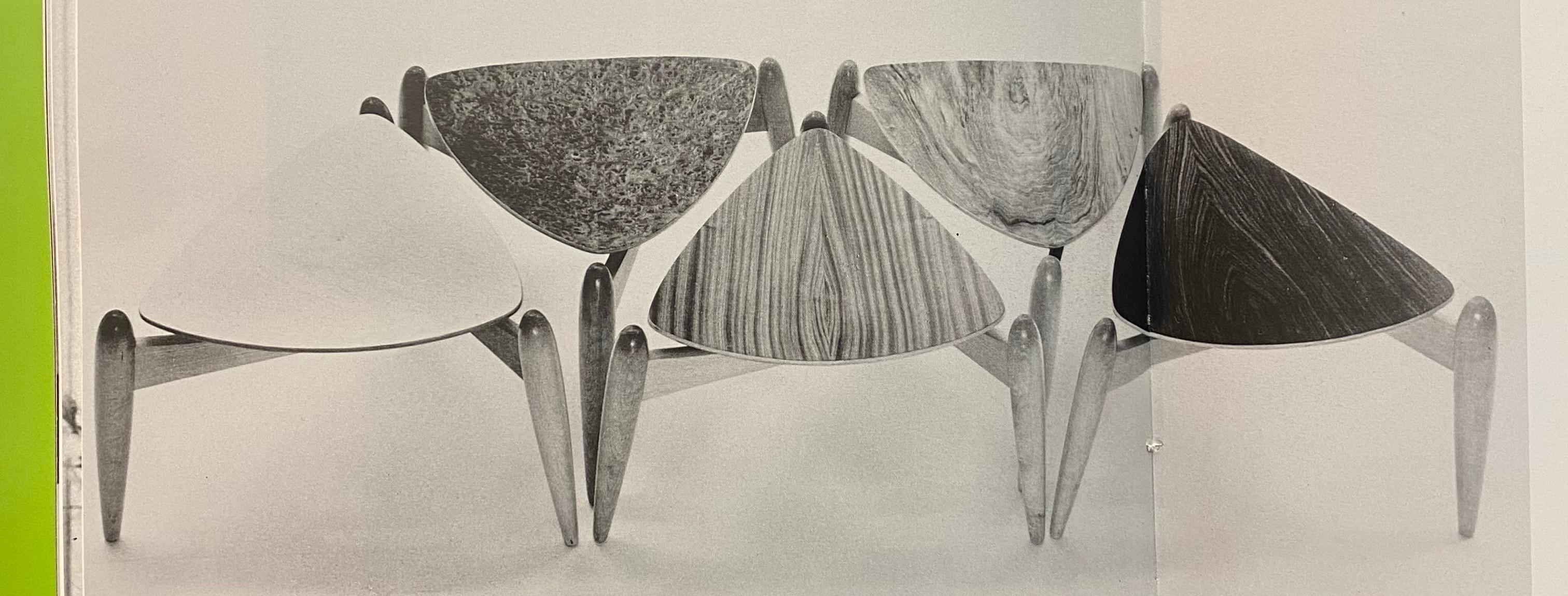 Sgabello Ilmari Tapiovaara con sedile in compensato pressato, Asko 1950s in vendita 10