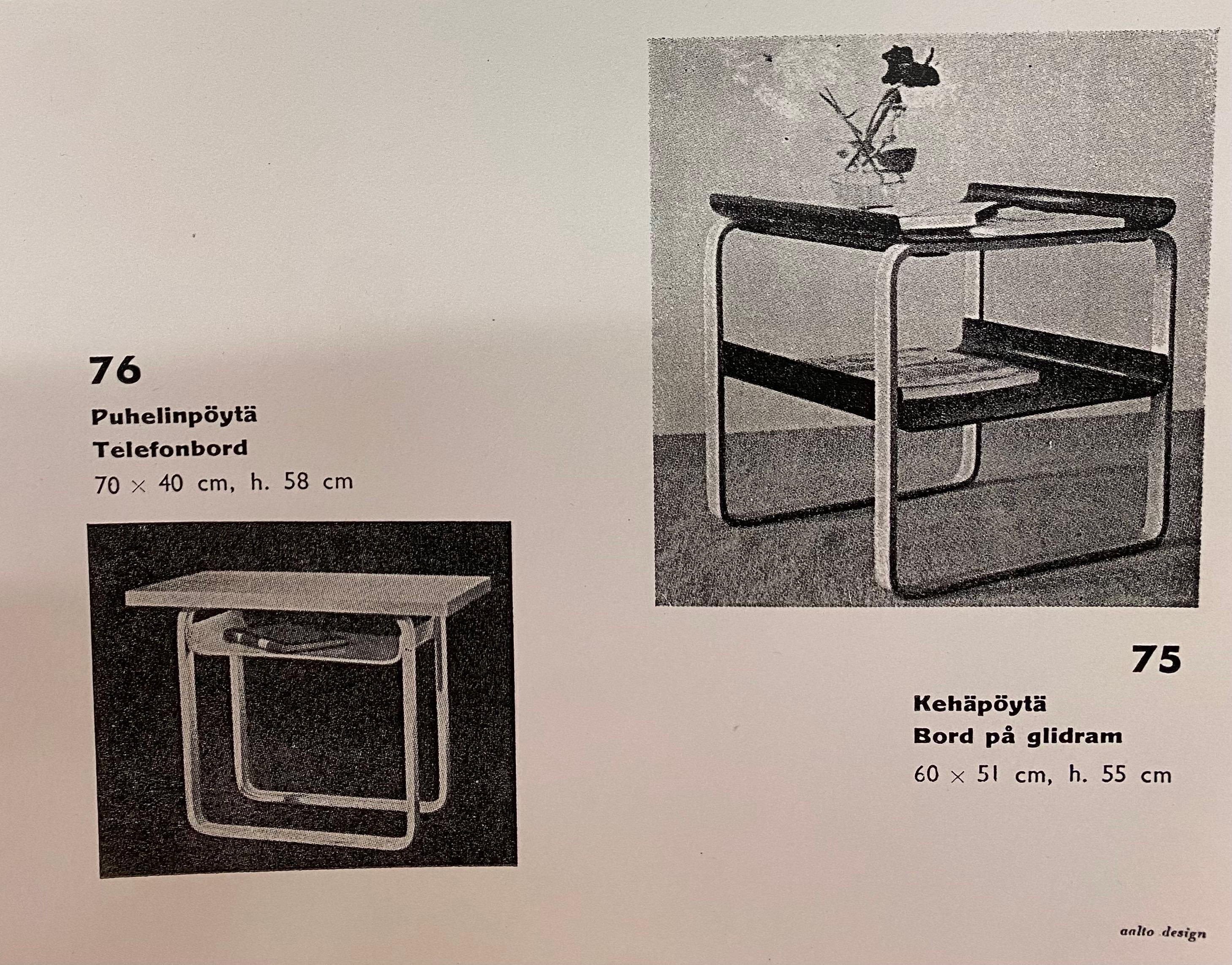 Table d'appoint / à revues élégante d'Alvar Aalto+Aalto modèle. 75, noir et bouleau, Artek années 1960 en vente 4