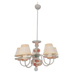 Lampada da soffitto Paavo Tynell dipinta a mano in tempo di guerra, Taito, vetro Kauklahti anni '40