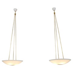 Impressive 2m High Paavo Tynell Ceiling Lamps From Arabia of Finland, Taito 1940s.