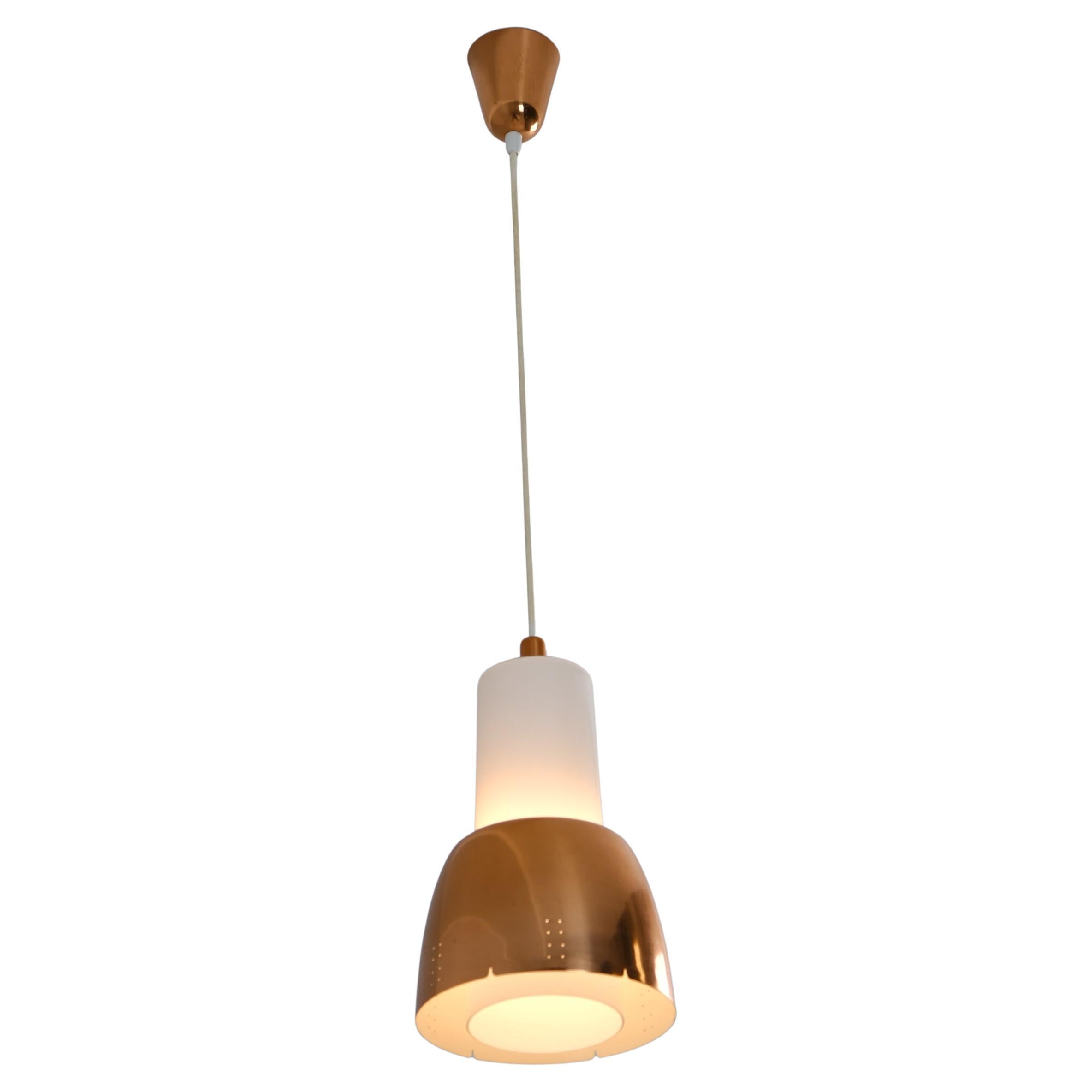 Ciondolo da soffitto in rame e vetro opalino Paavo Tynell modello K2-16, Idman 1950s