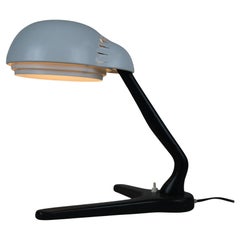 Alvar Aalto Table Lamp Model A704 in White and Black Leather, Valaistustyö 1950s