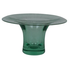 Helena Turpeinen (Tynell) Vaso a forma di fungo verde inciso in linea, Riihimäenlasi 1940