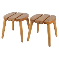 Paire de tabourets de Sauna modernes finlandais en pin, Finlande, années 1970