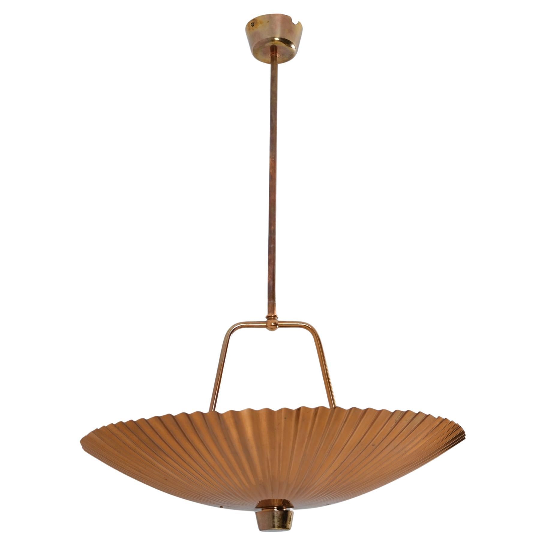 Ciondolo da soffitto in rame con conchiglia marina di Paavo Tynell, molto raro e di grandi dimensioni, Idman, 1950 in vendita