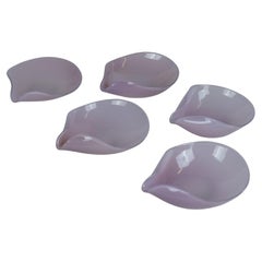 Ensemble de cinq vases Kaj Franck soufflés à la moule rose pour Iittala 1947-1952