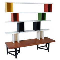 Colourful Carl-Gustaf Hiort af Ornäs Välipala Modular Shelf Unit, HMN 1950s