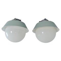 Pair of Sizeable Paavo Tynell Outdoor/Indoor Industrial style lamps, Idman 1950s