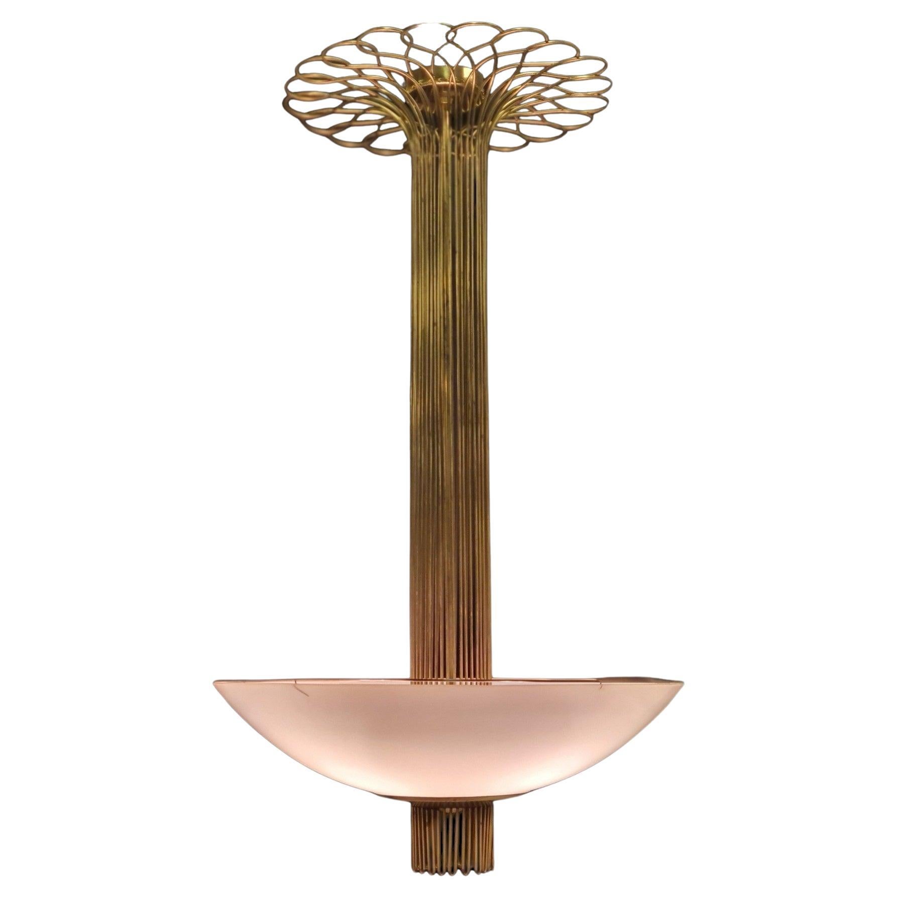 Paavo Tynell Ceiling Lamp In Brass And Glass