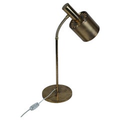 Lampe de bureau suédoise moderne du milieu du siècle dernier en laiton complet avec col réglable, années 1960