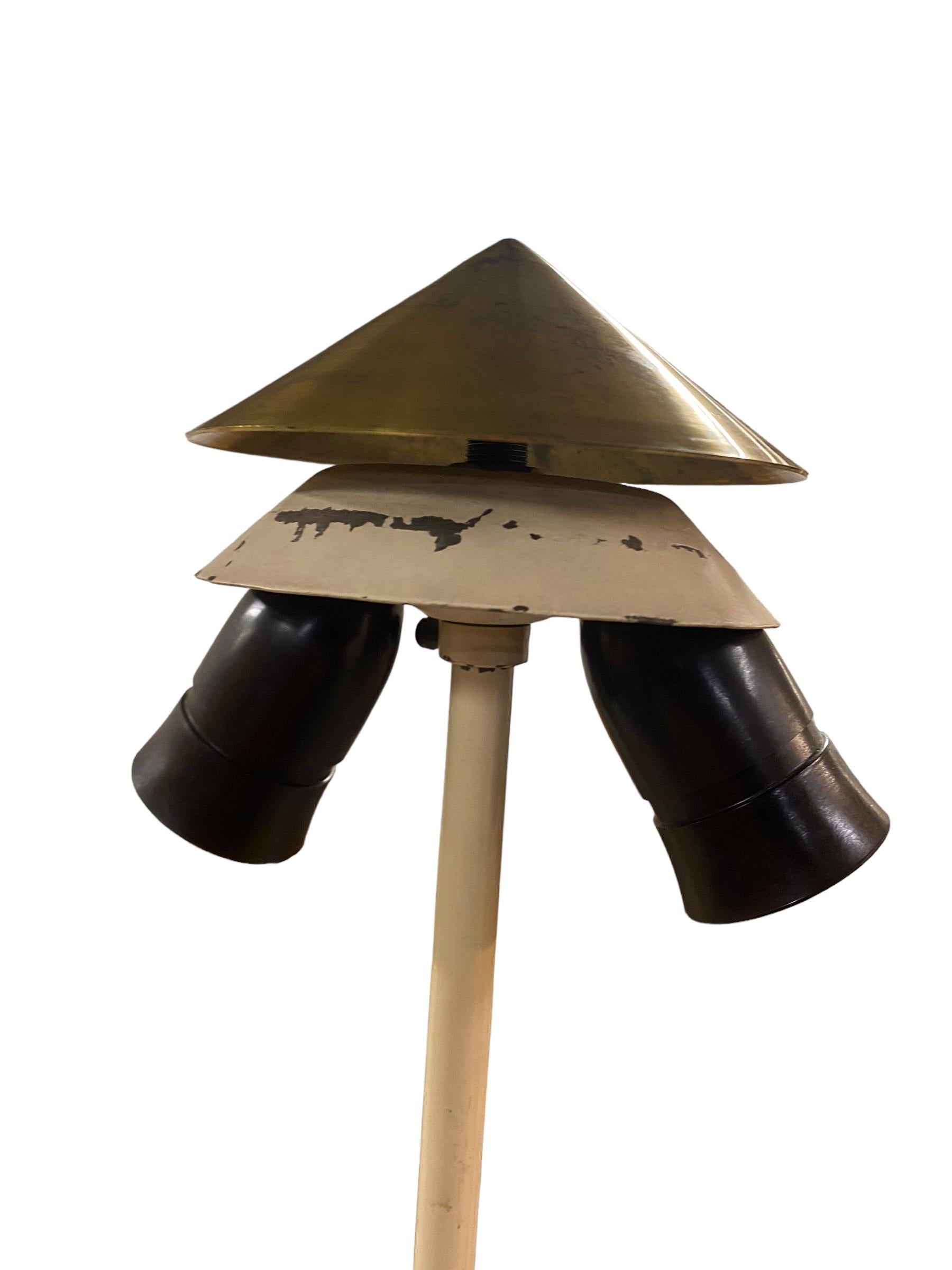 Metal Paavo Tynell `Chinese Hat` Floor Lamp Model 9602, Idman 1950s