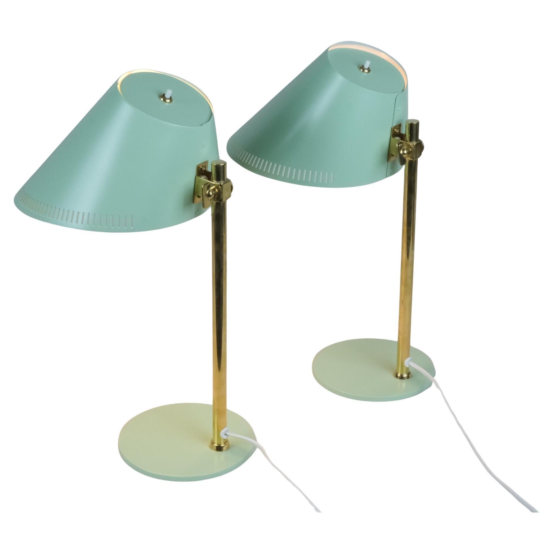 Paire de lampes de table Paavene & Greene Modèle. 9227, Idman Oy 1950s