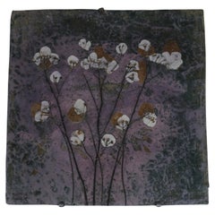 Francesca Lindh Blumen-Wandrelief aus gewelltem Steingut mit Steingut, Arabia, 1970er Jahre