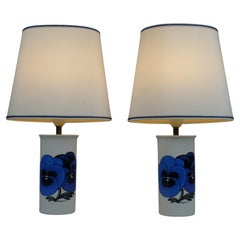 Coppia di lampade da tavolo in edizione limitata Birger Kaipiainen 'Pansy', Arabia anni '80