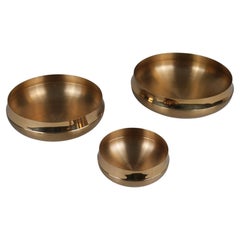 Set Of Three Different Size Tapio Wirkkala Bronze Bowls, Kultakeskus Oy 1970s