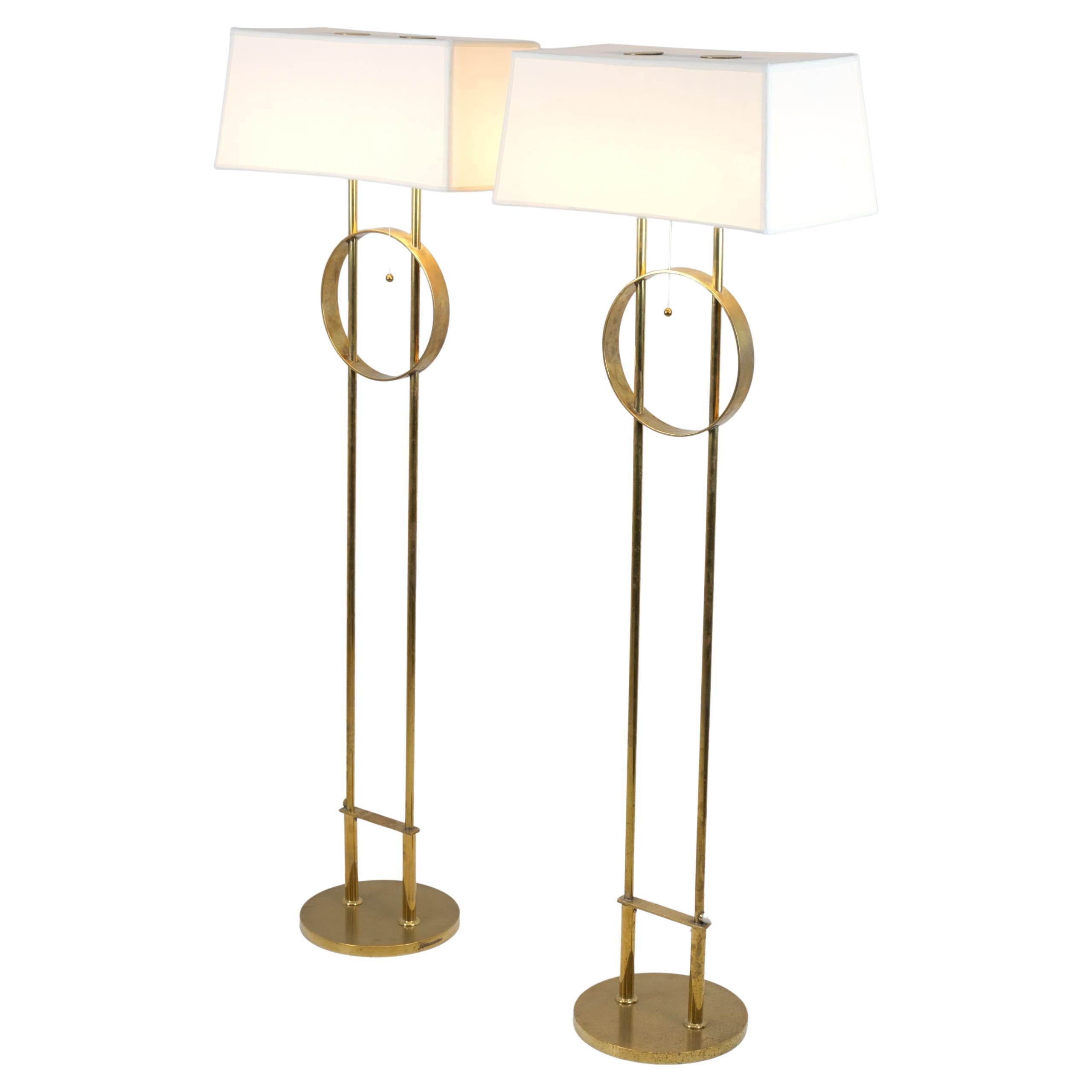 Pair Of Exceptional Commissioned HOK Floor Lamps by Paavo Tynell, Taito 1940s