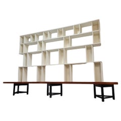 A Large Carl-Gustaf Hiort af Ornäs White Välipala Modular Shelf Unit, HMN 1950s