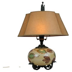 Lampe de bureau Antti Hakkarainen, céramique et fer, Taidetakamo A. Hakkarainen 1930