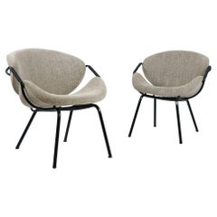 A Pair of Balck & Grey Kulho "Bowl" Chairs by Ola Kettunen, Merivaara 1950s