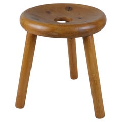 Magnifique tabouret de sauna en pin en forme de beignet Bertel Gardberg, Normark, années 1950