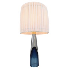 Lisa Johansson-Pape Lámpara de mesa de vidrio artístico azul "Missis", Iittala / Orno 1950