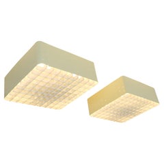 Paire de plafonniers Paavo Tynell Starry Sky 9068, en jaune et blanc, Idman