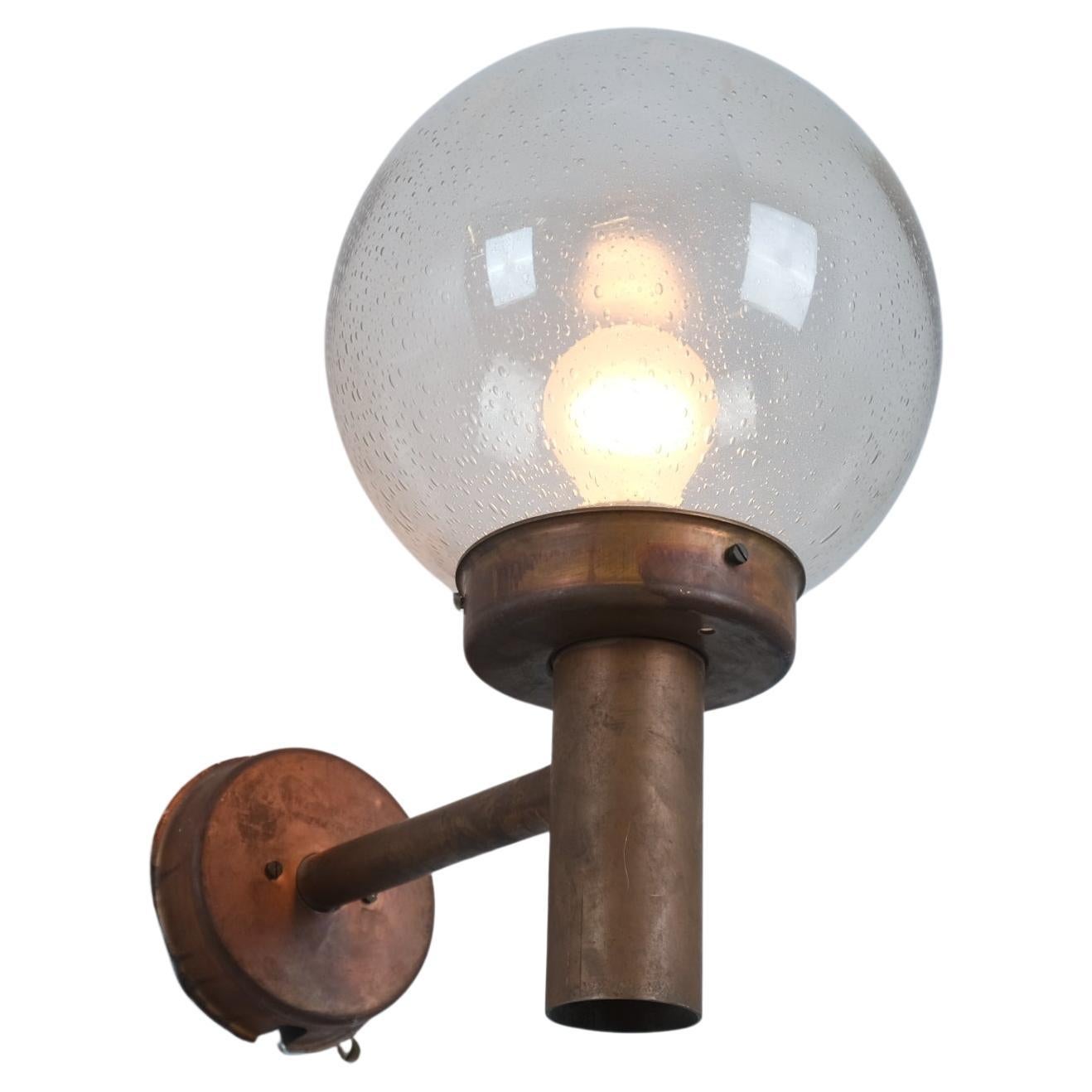 Lisa Johansson-Papé Outdoor Wall Lamp 140-015 , in Copper and Glass, Orno 1950s