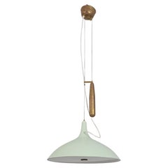 A Paavo Tynell Adjustable Ceiling Lamp Model A1965 in Light Green, Taito 1950s