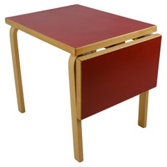 Aino & Alvar Aalto Fodlable Table Model DL82, Birch & Red Linoleum, Artek 1960s
