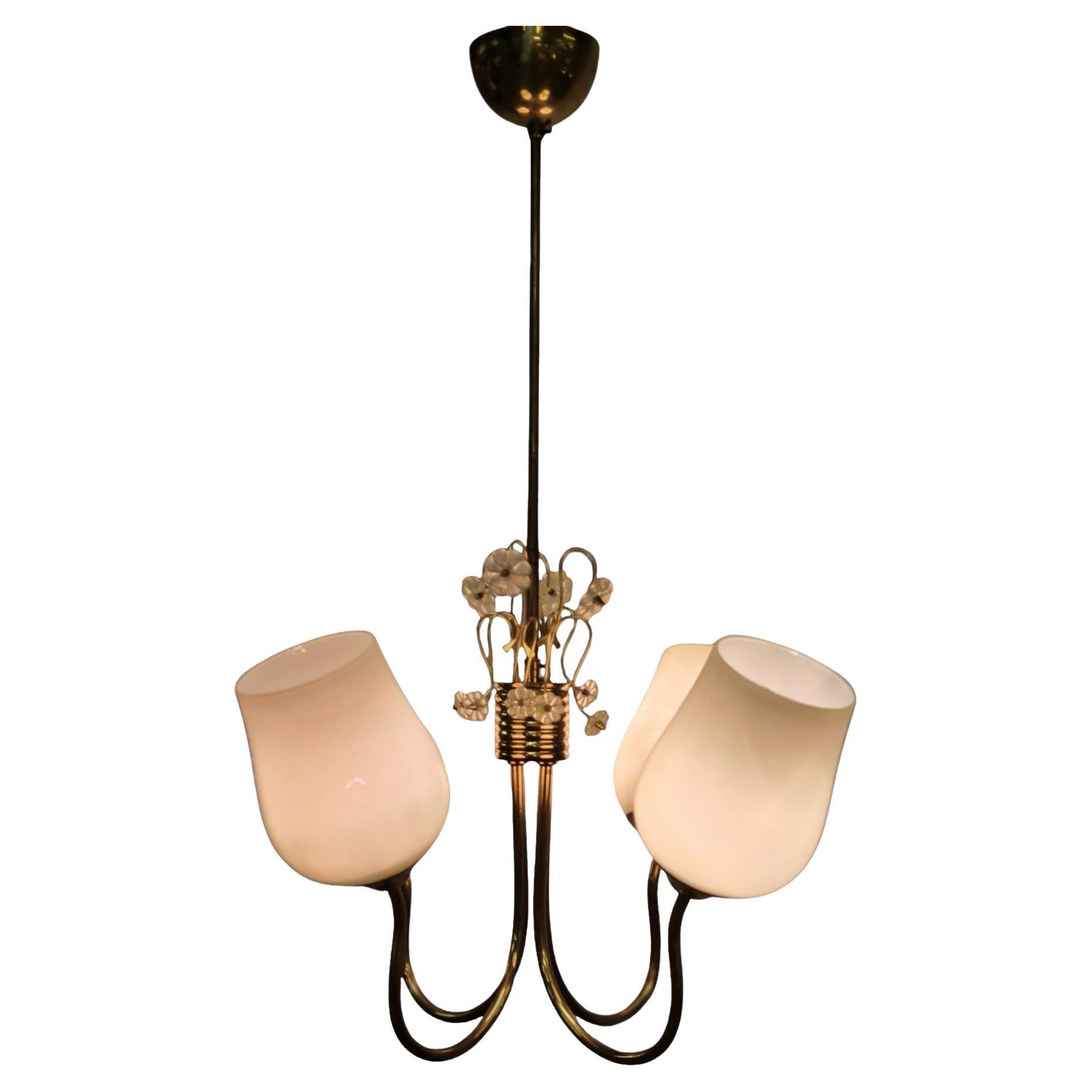 Lampada da soffitto Itsu di metà secolo modello ER 79 con fiori di margherita, Finlandia, anni '50